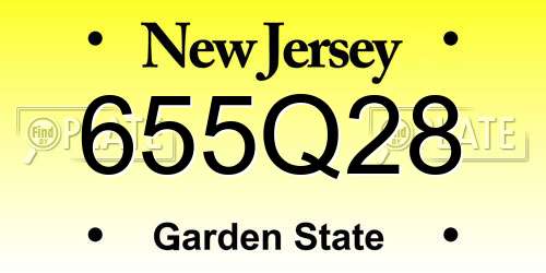655Q28 New Jersey License Plate