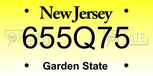 655Q75 New Jersey License Plate