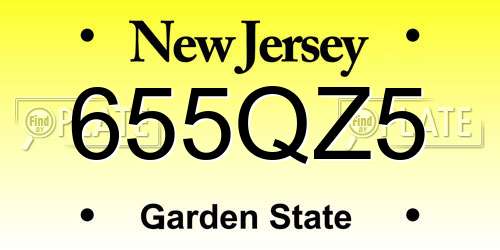 655QZ5 New Jersey License Plate