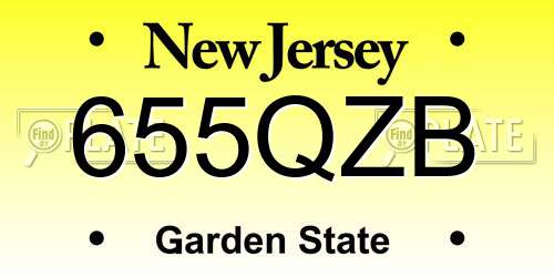 655QZB New Jersey License Plate