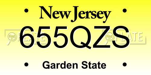 655QZS New Jersey License Plate