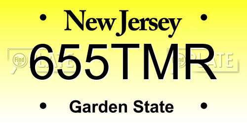 655TMR New Jersey License Plate