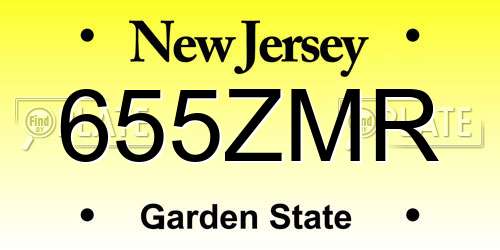 655ZMR New Jersey License Plate
