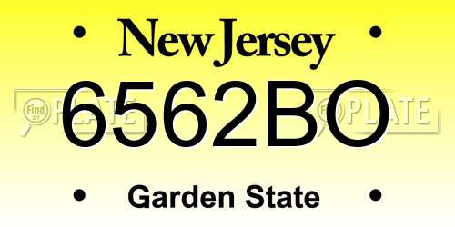 6562BO New Jersey License Plate