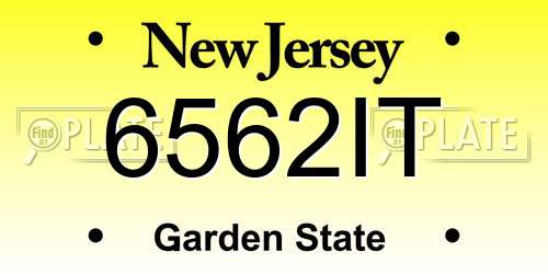 6562IT New Jersey License Plate