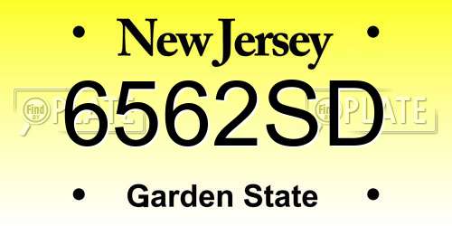6562SD New Jersey License Plate
