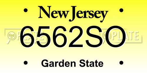 6562SO New Jersey License Plate