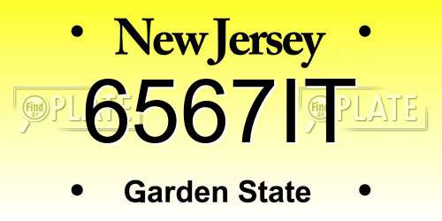 6567IT New Jersey License Plate