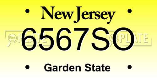 6567SO New Jersey License Plate