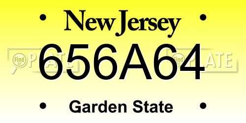 656A64 New Jersey License Plate