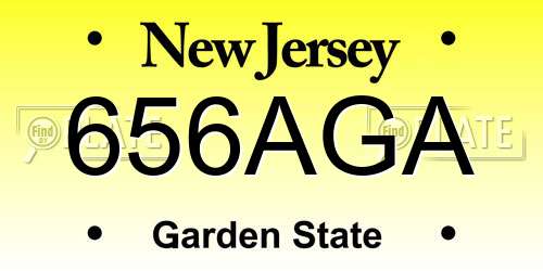 656AGA New Jersey License Plate