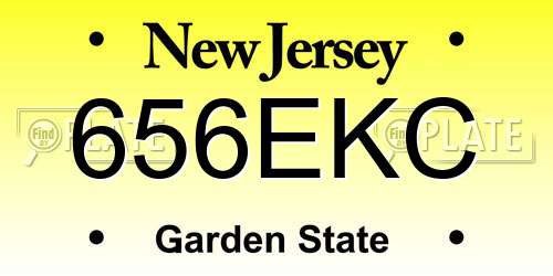 656EKC New Jersey License Plate