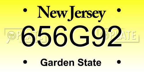 656G92 New Jersey License Plate