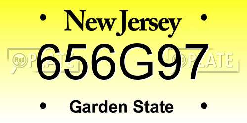 656G97 New Jersey License Plate