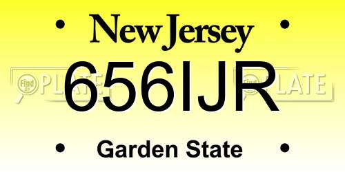 656IJR New Jersey License Plate