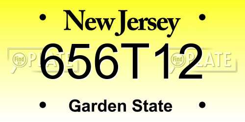 656T12 New Jersey License Plate