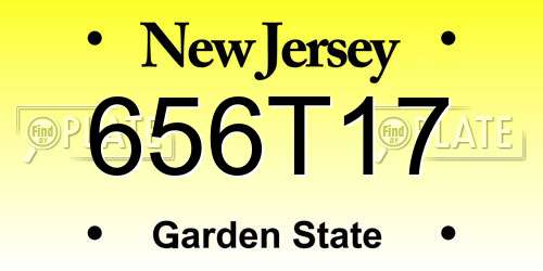 656T17 New Jersey License Plate