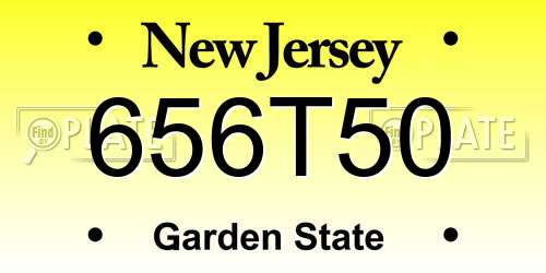 656T50 New Jersey License Plate