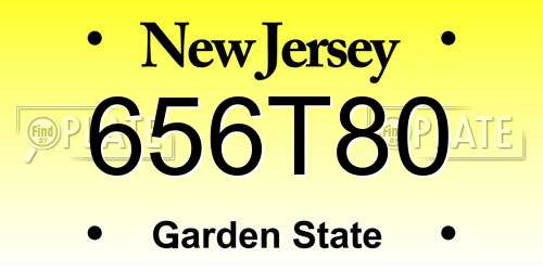 656T80 New Jersey License Plate
