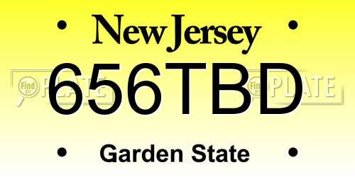 656TBD New Jersey License Plate
