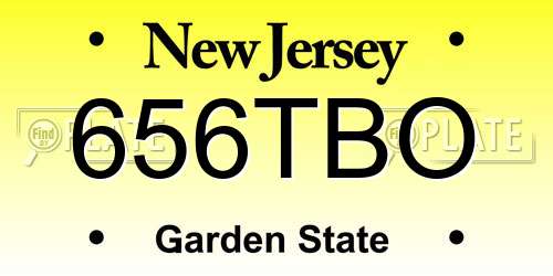 656TBO New Jersey License Plate