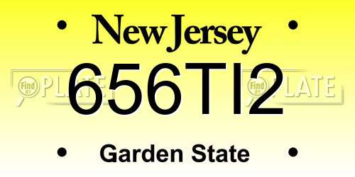 656TI2 New Jersey License Plate