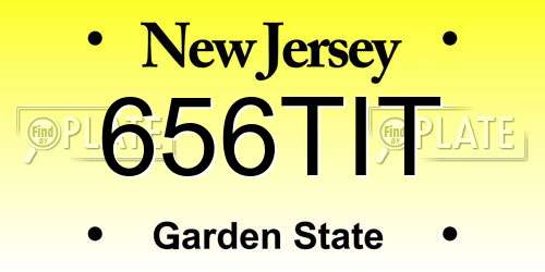 656TIT New Jersey License Plate