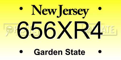 656XR4 New Jersey License Plate