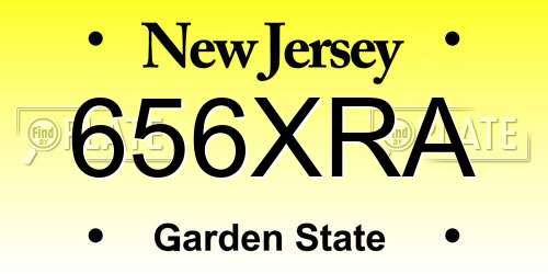 656XRA New Jersey License Plate