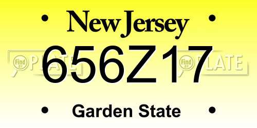 656Z17 New Jersey License Plate