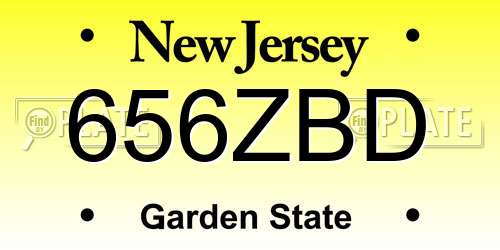 656ZBD New Jersey License Plate