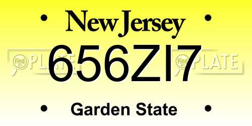 656ZI7 New Jersey License Plate