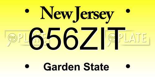 656ZIT New Jersey License Plate