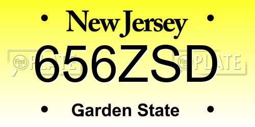 656ZSD New Jersey License Plate