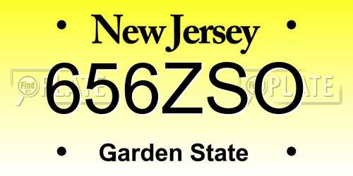 656ZSO New Jersey License Plate