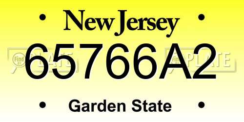 65766A2 New Jersey License Plate