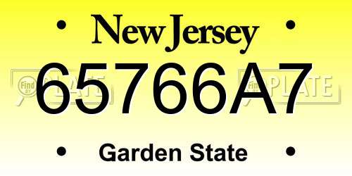 65766A7 New Jersey License Plate