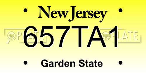 657TA1 New Jersey License Plate