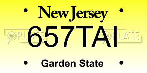 657TAI New Jersey License Plate