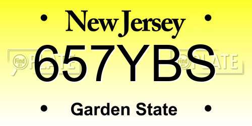 657YBS New Jersey License Plate