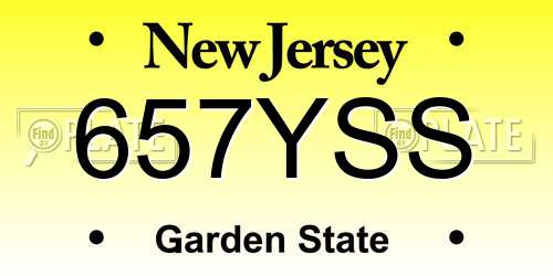 657YSS New Jersey License Plate