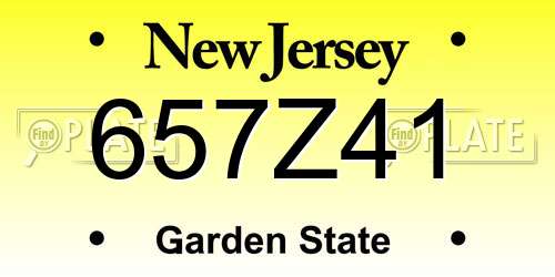 657Z41 New Jersey License Plate