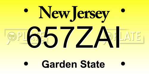 657ZAI New Jersey License Plate
