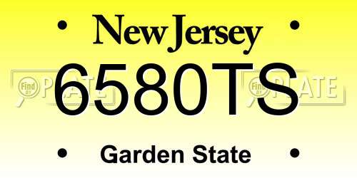 6580TS New Jersey License Plate