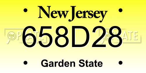 658D28 New Jersey License Plate