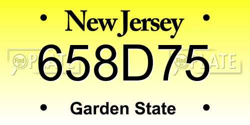 658D75 New Jersey License Plate