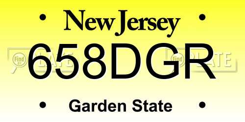 658DGR New Jersey License Plate