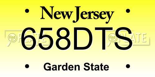 658DTS New Jersey License Plate