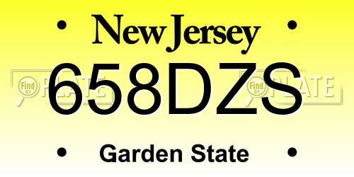 658DZS New Jersey License Plate