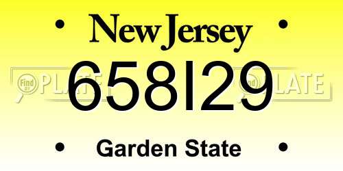 658I29 New Jersey License Plate